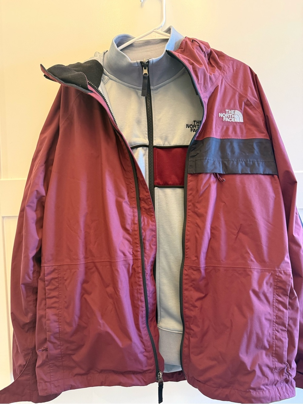 The North Face Glacier Triclimate Jacket L DryVent Waterproof 3-in-1 Deep Garnet